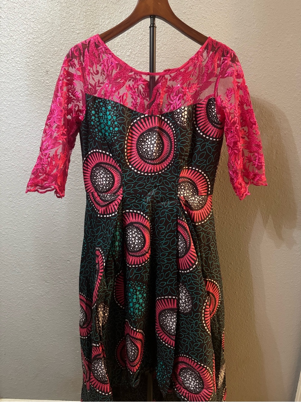 Ankara African high- low print dress